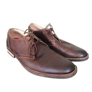 The Original Penguin Mens Wade Oxford Lace Up Shoes Size 12 Brown Leather Derby